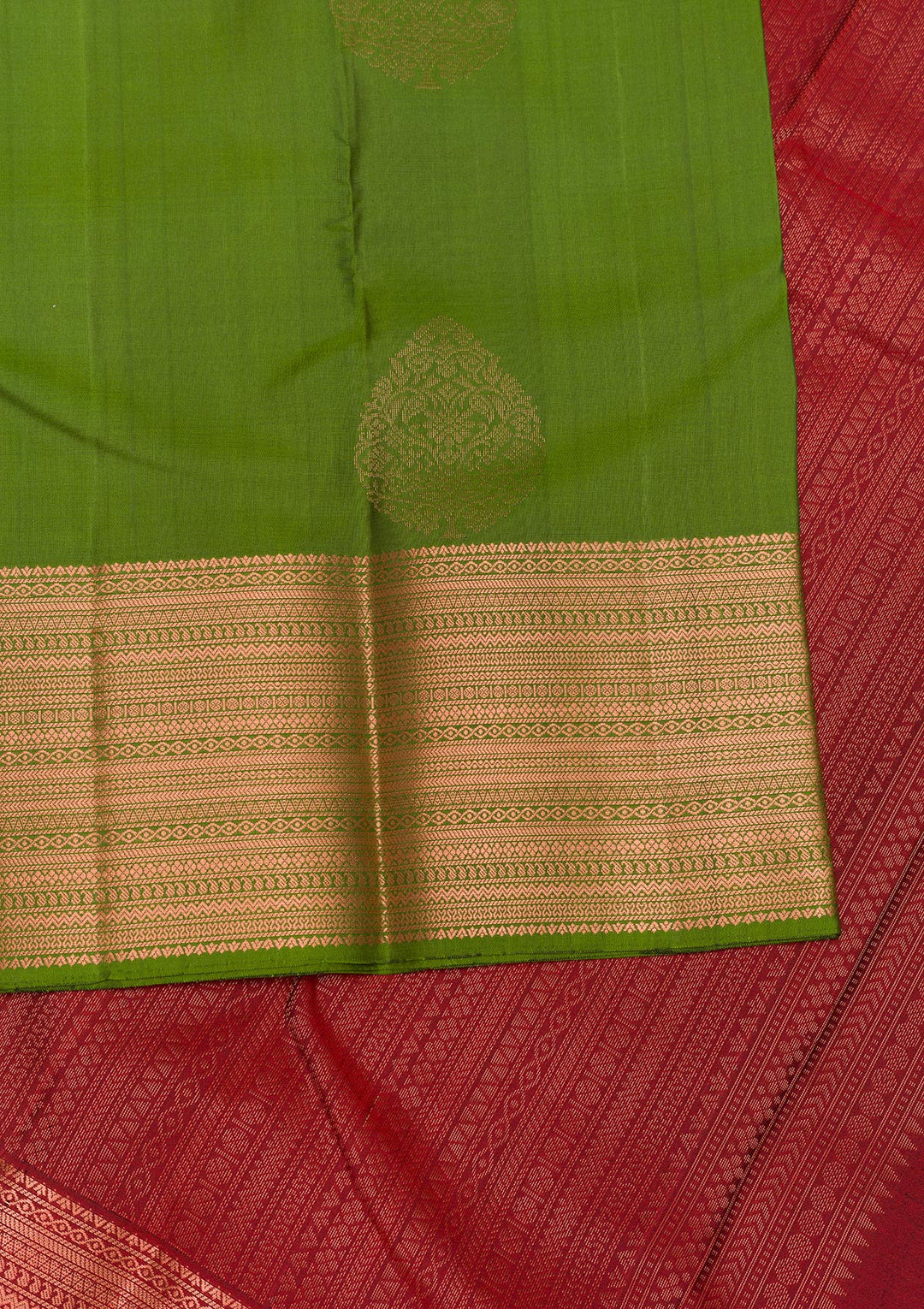 Leaf Green Zariwork Kanjivaram Pure Silk Saree
