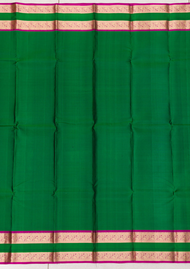 Bottle Green Zariwork Kanjivaram Pure Silk Saree