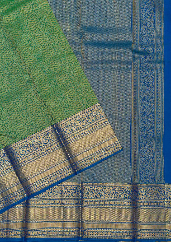 Leaf Green Zariwork Kanjivaram Pure Silk Saree
