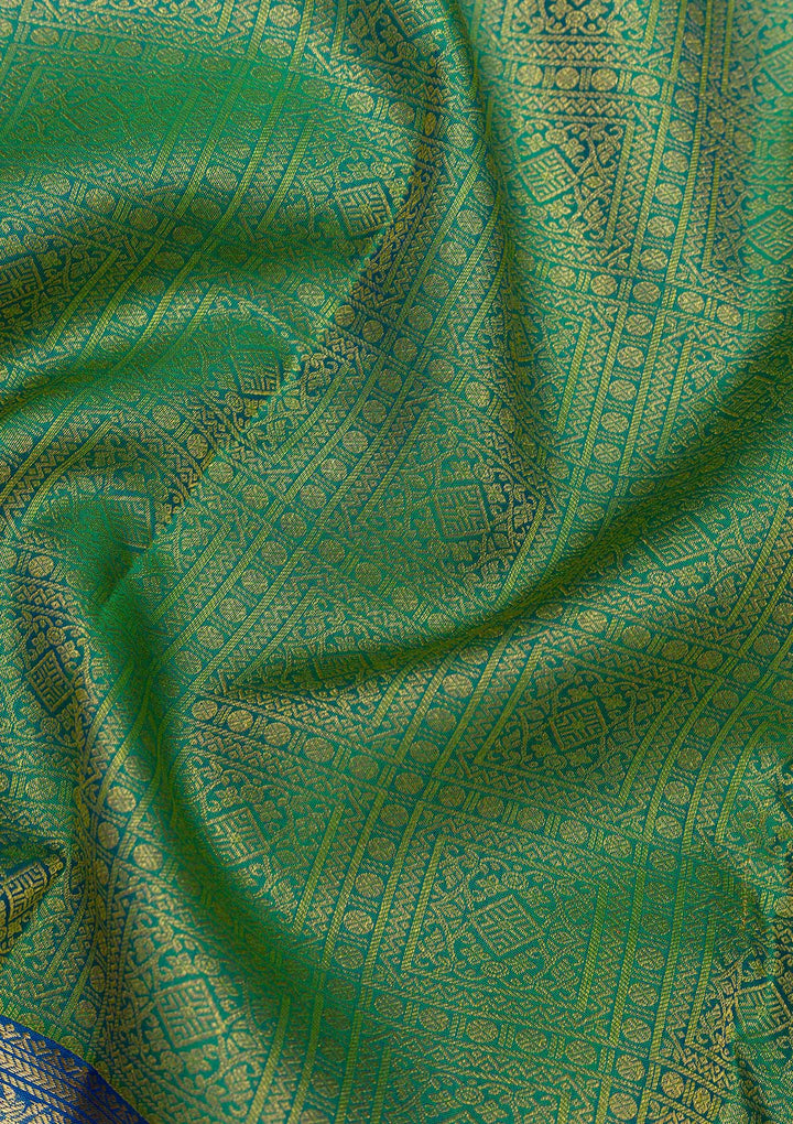 Leaf Green Zariwork Kanjivaram Pure Silk Saree