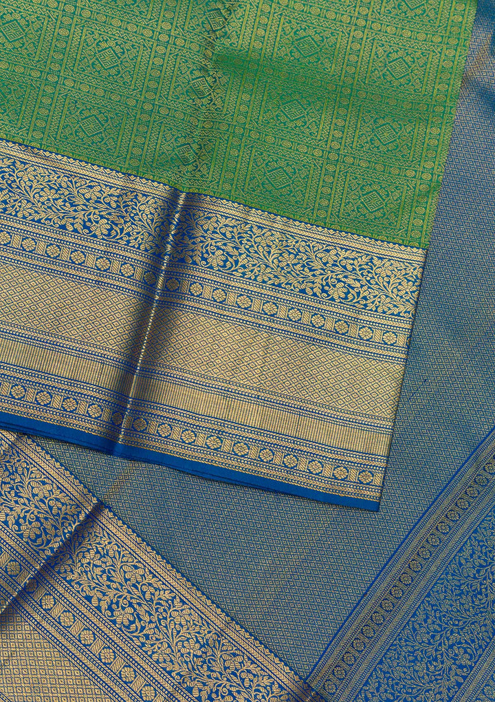 Leaf Green Zariwork Kanjivaram Pure Silk Saree
