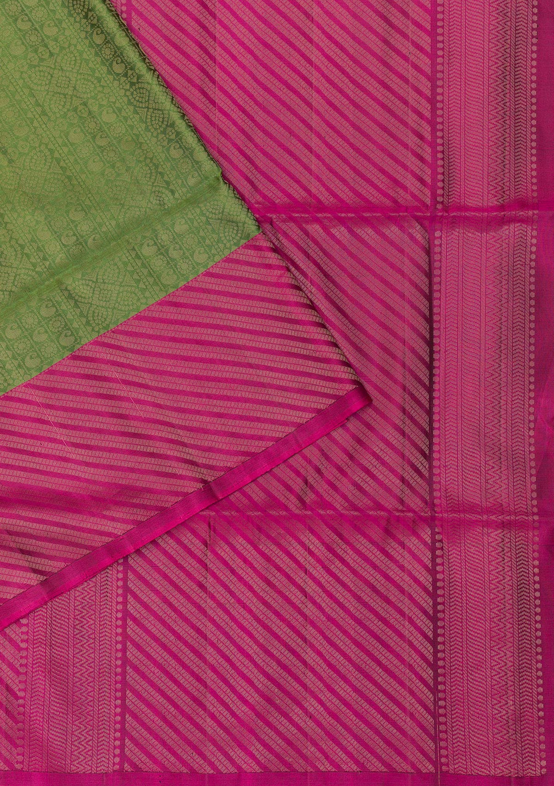 Leaf Green Zariwork Pure Silk Saree