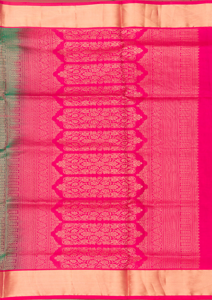 Leaf Green Zariwork Pure Silk Saree