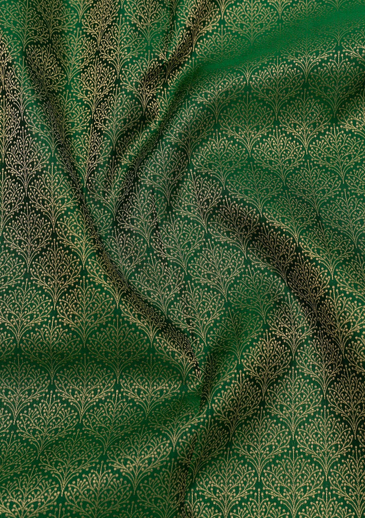 Leaf Green Zariwork Pure Silk Saree