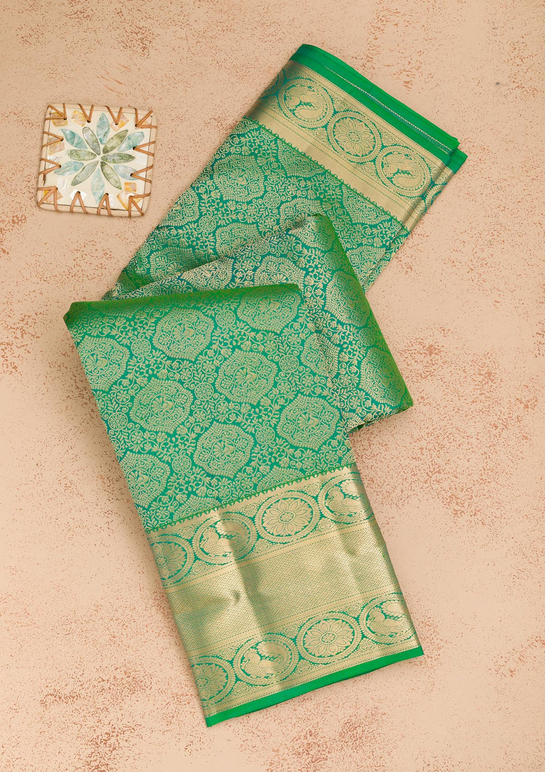 Leaf Green Zariwork Kanjivaram Pure Silk Saree