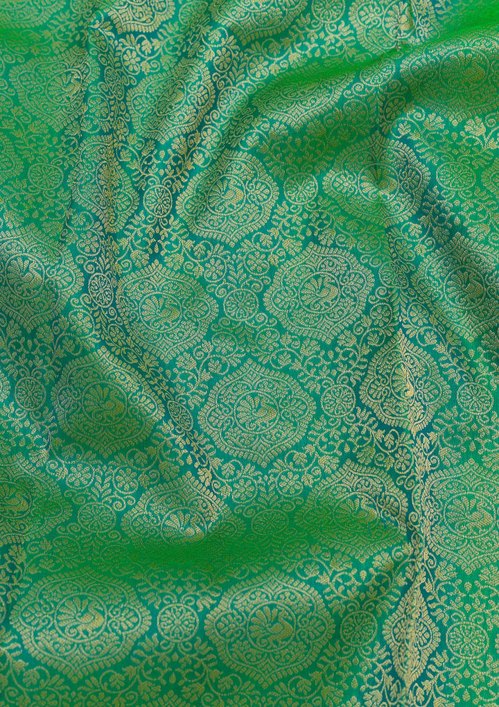 Leaf Green Zariwork Kanjivaram Pure Silk Saree
