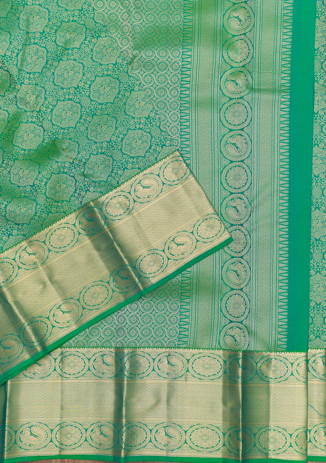 Leaf Green Zariwork Kanjivaram Pure Silk Saree