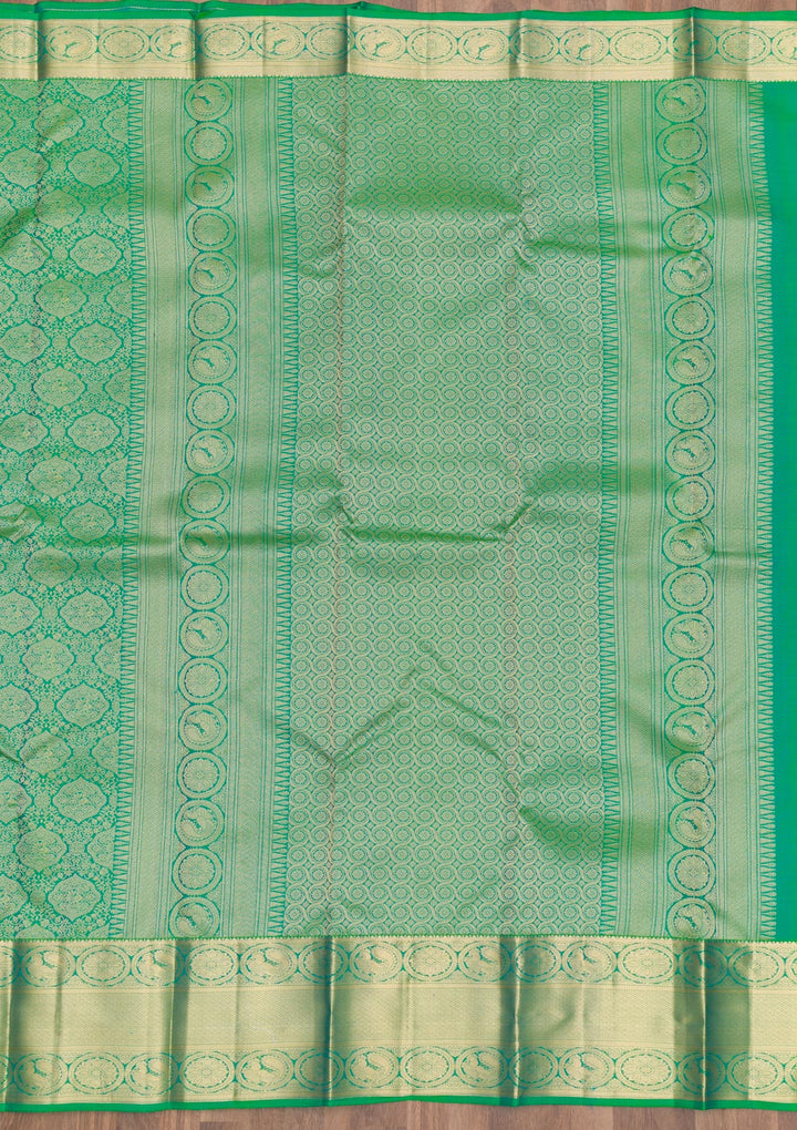 Leaf Green Zariwork Kanjivaram Pure Silk Saree