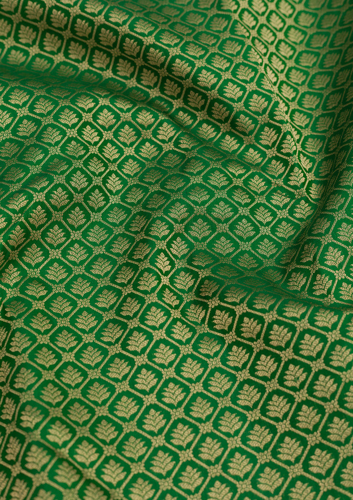 Leaf Green Zariwork Pure Silk Saree