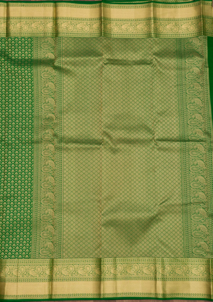 Leaf Green Zariwork Pure Silk Saree