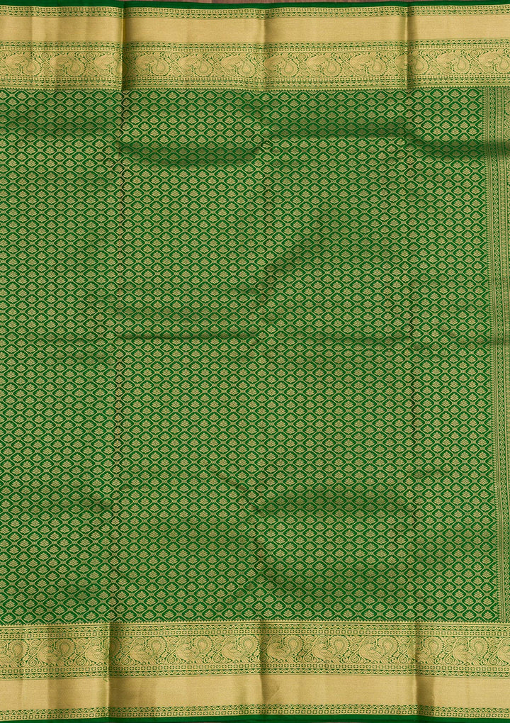 Leaf Green Zariwork Pure Silk Saree