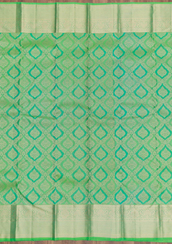 Leaf Green Zariwork Banarasi Pure Silk Saree