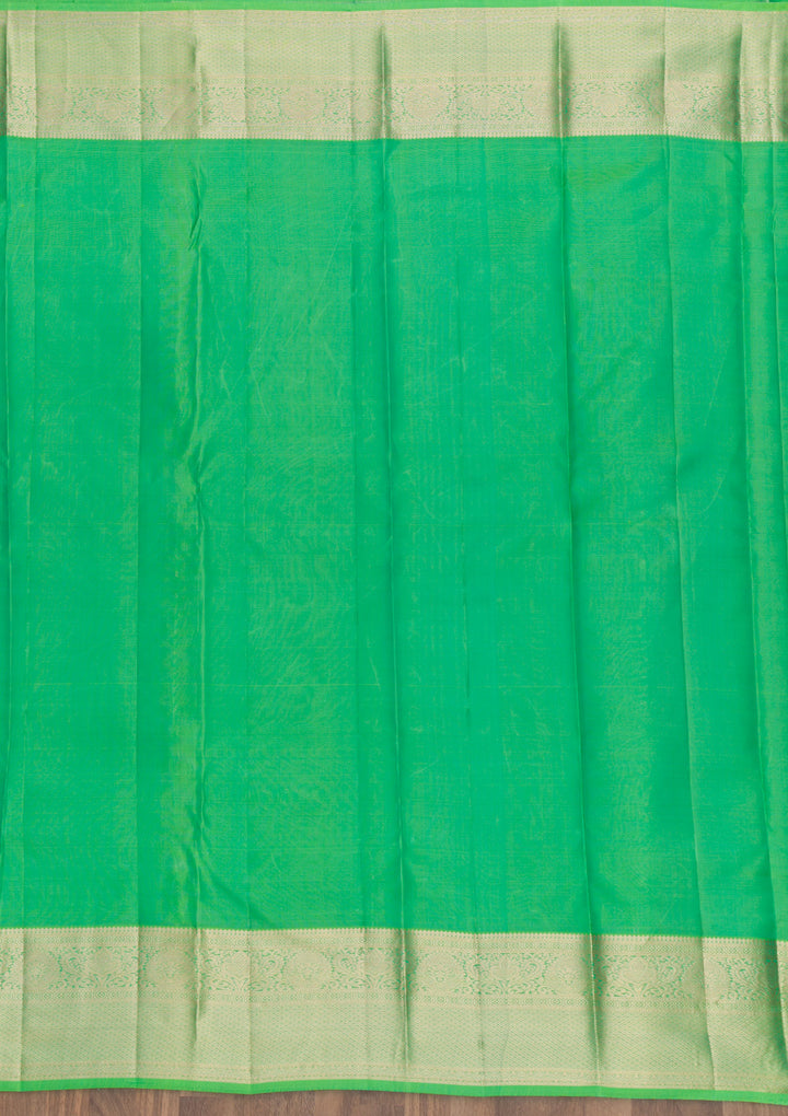 Leaf Green Zariwork Banarasi Pure Silk Saree