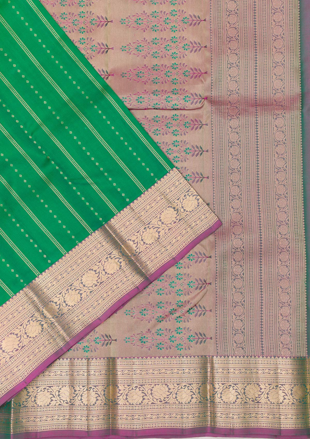 Leaf Green Zariwork Kanjivaram Pure Silk Saree