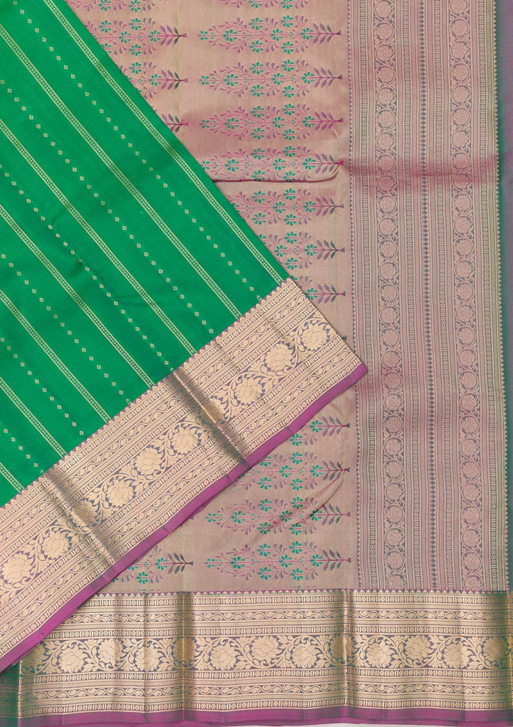 Leaf Green Zariwork Kanjivaram Pure Silk Saree