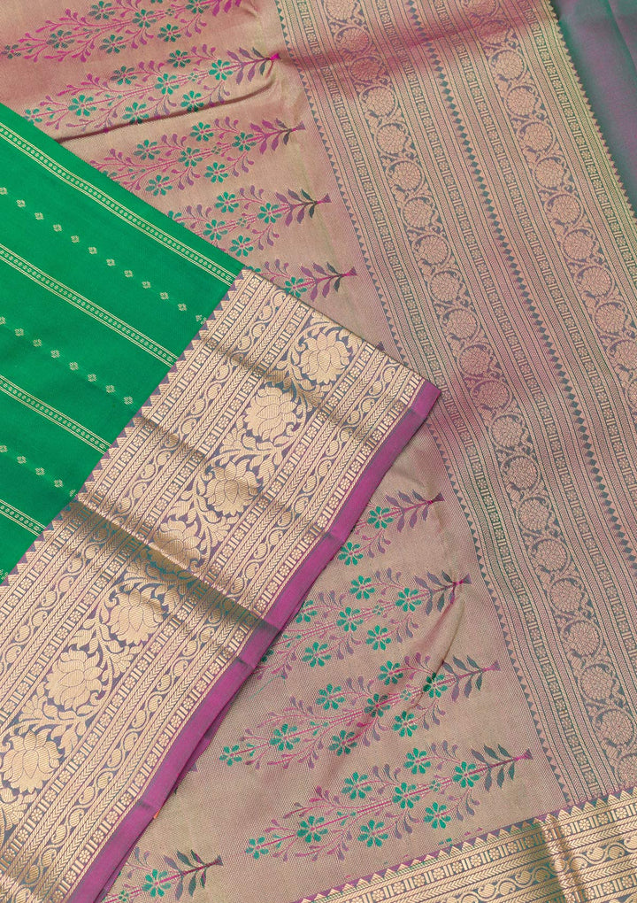 Leaf Green Zariwork Kanjivaram Pure Silk Saree
