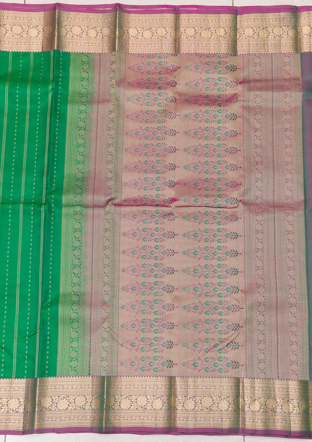 Leaf Green Zariwork Kanjivaram Pure Silk Saree