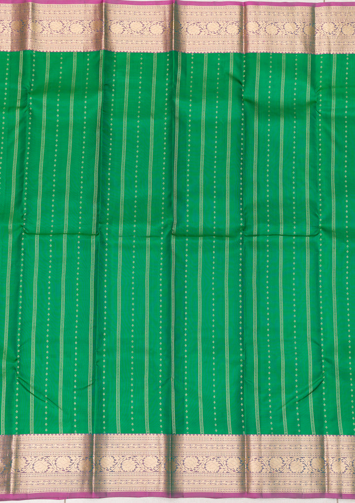 Leaf Green Zariwork Kanjivaram Pure Silk Saree
