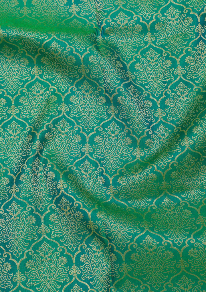 Leaf Green Zariwork Pure Silk Saree