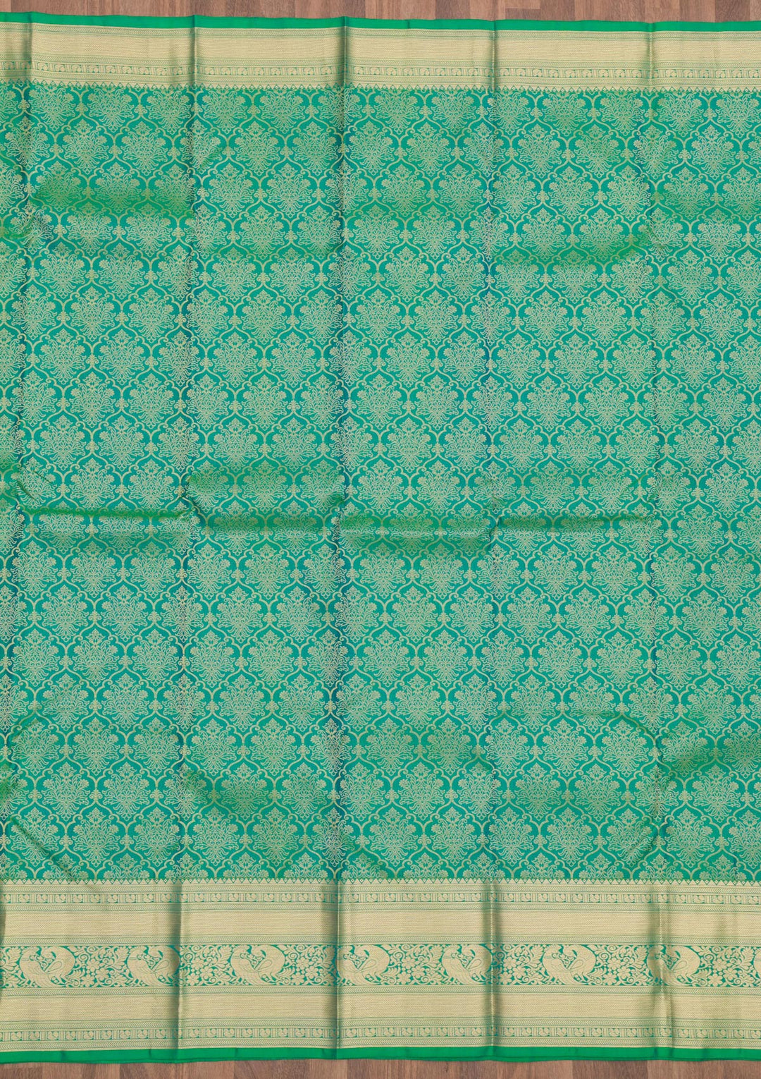 Leaf Green Zariwork Pure Silk Saree