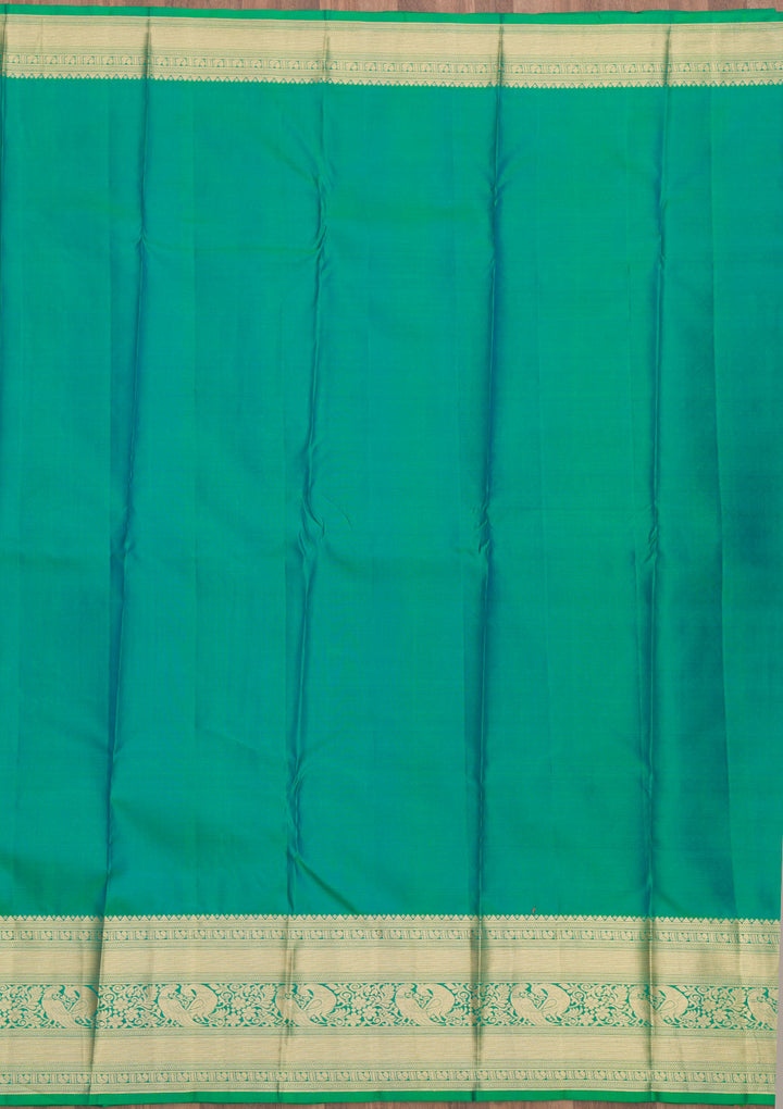 Leaf Green Zariwork Pure Silk Saree