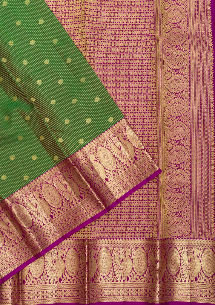 Leaf Green Zariwork Pure Silk Saree