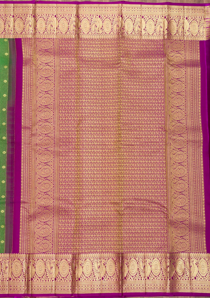 Leaf Green Zariwork Pure Silk Saree