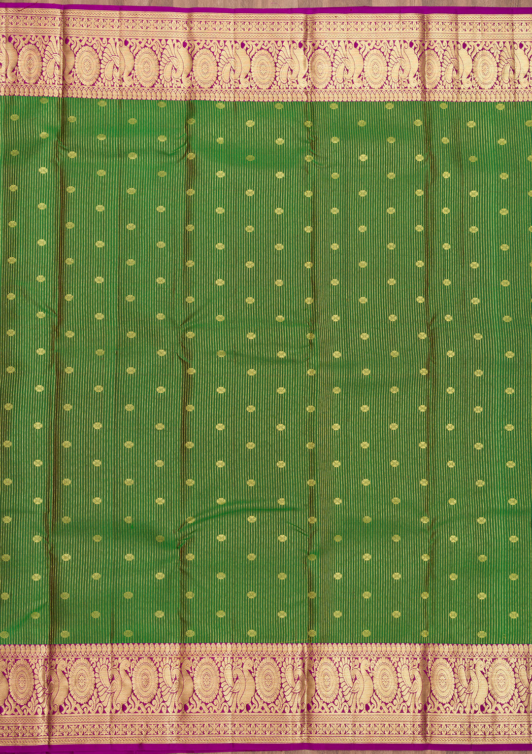 Leaf Green Zariwork Pure Silk Saree