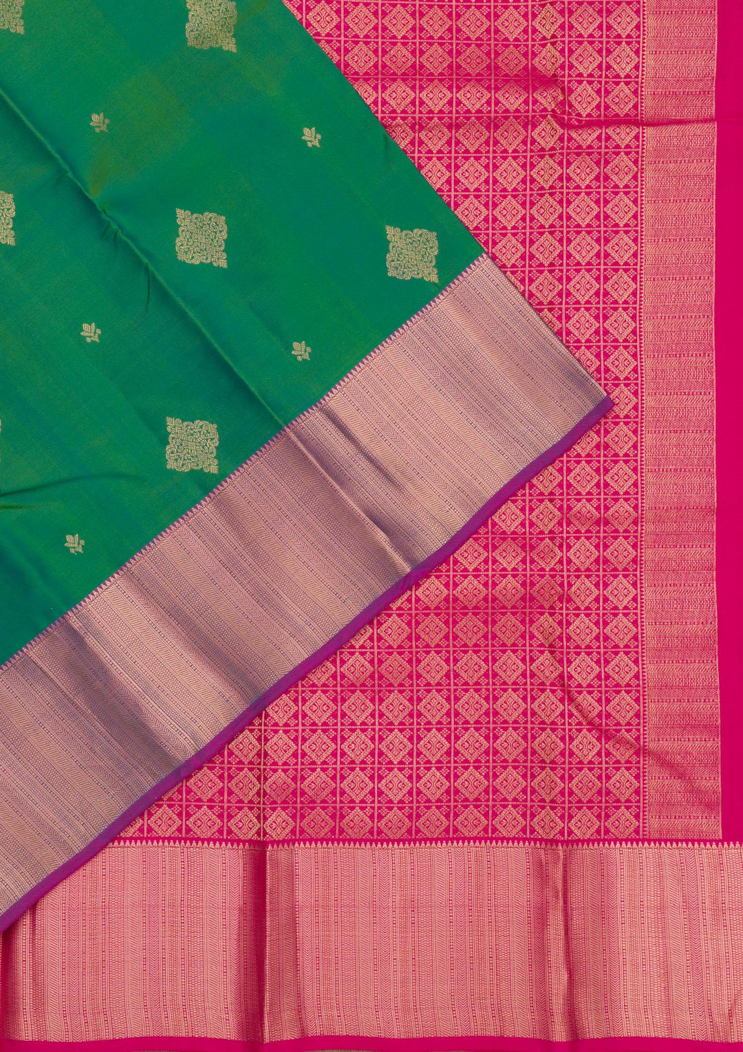 Leaf Green Zariwork Pure Silk Saree
