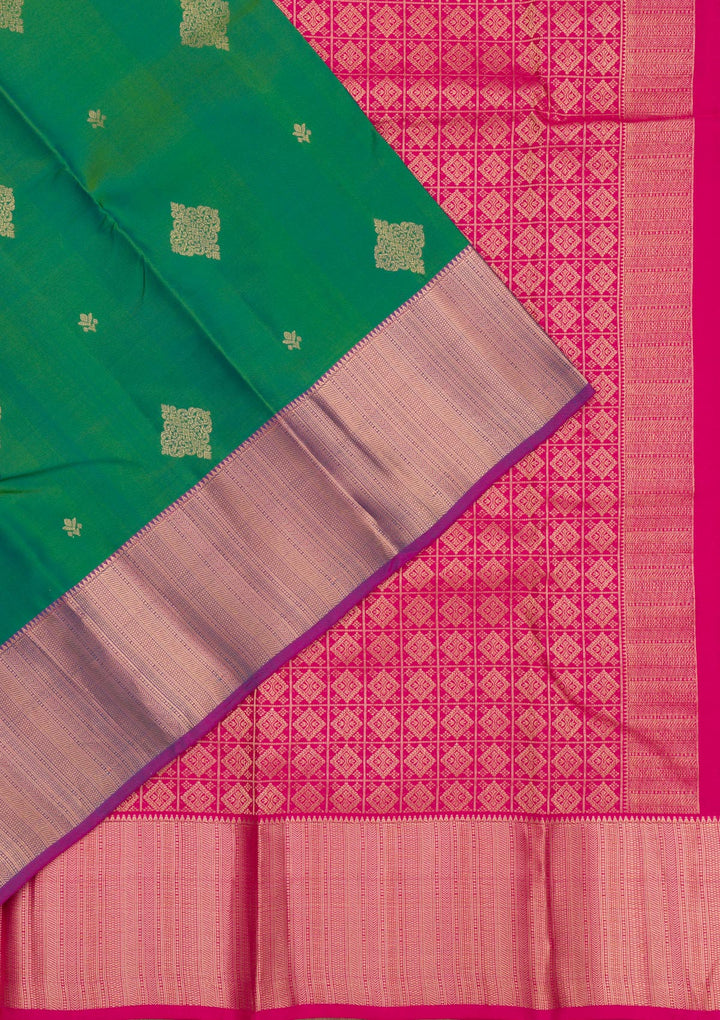 Leaf Green Zariwork Pure Silk Saree