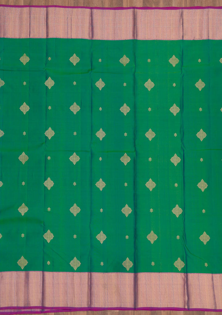 Leaf Green Zariwork Pure Silk Saree