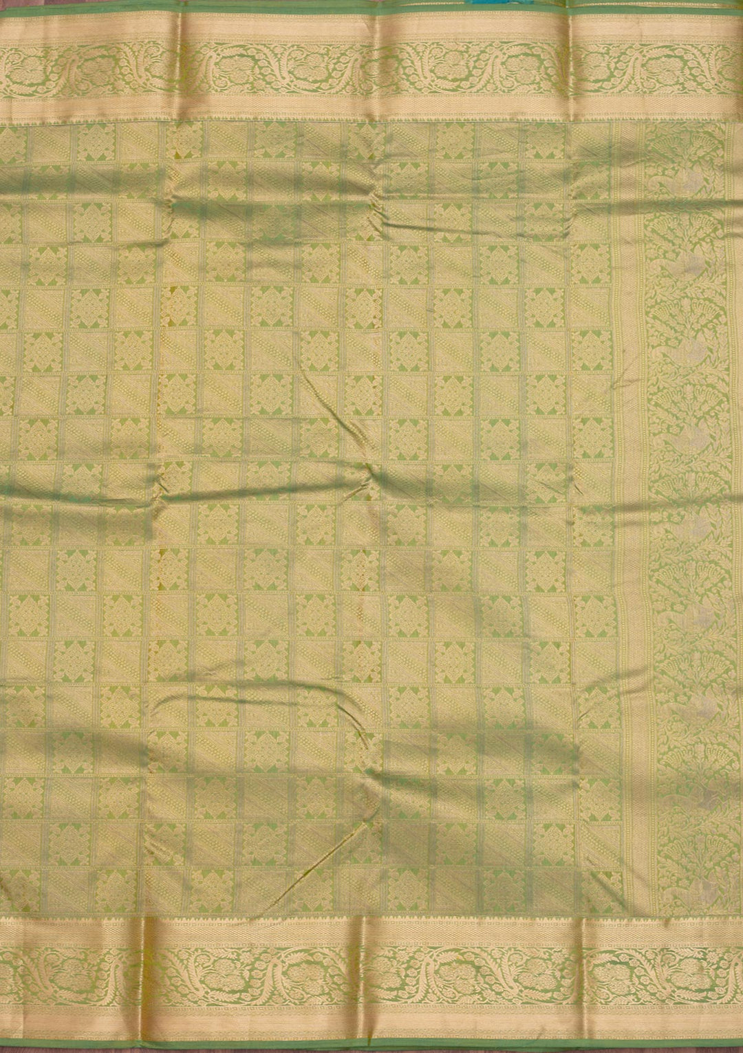 Leaf Green Zariwork Pure Silk Saree