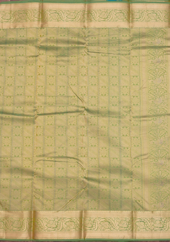 Leaf Green Zariwork Pure Silk Saree