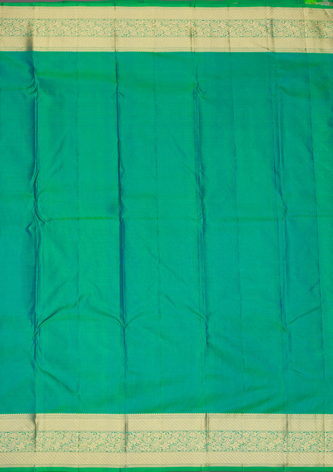 Leaf Green Zariwork Pure Silk Saree