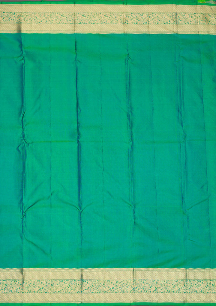 Leaf Green Zariwork Pure Silk Saree
