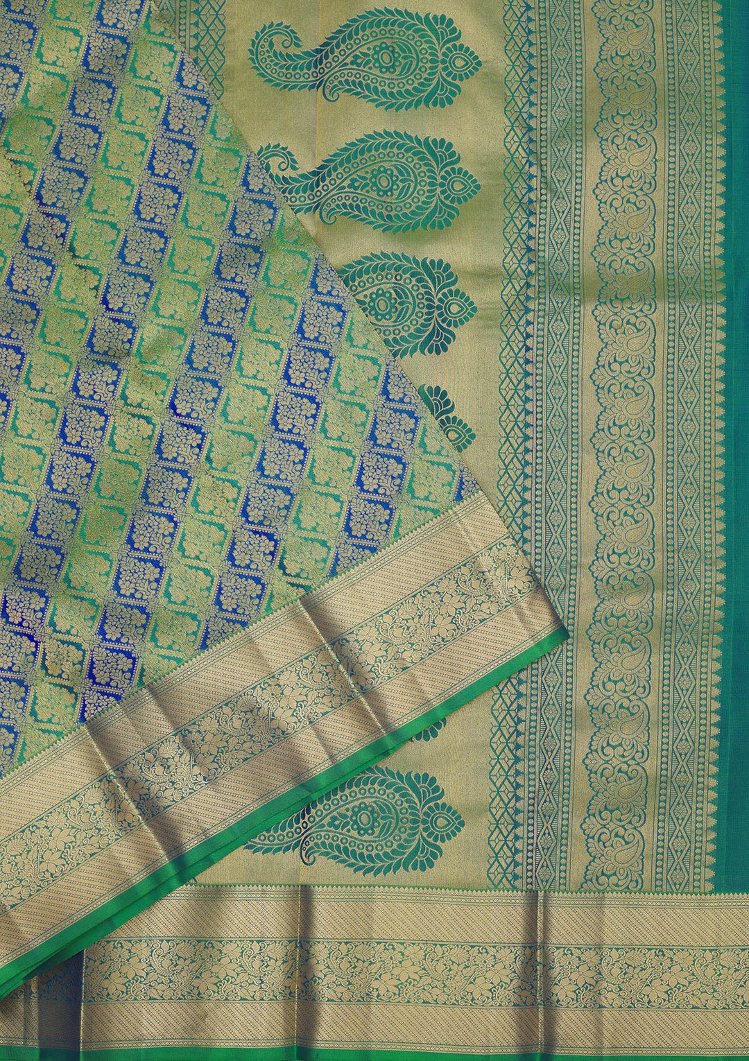 Leaf Green Zariwork Pure Silk Saree