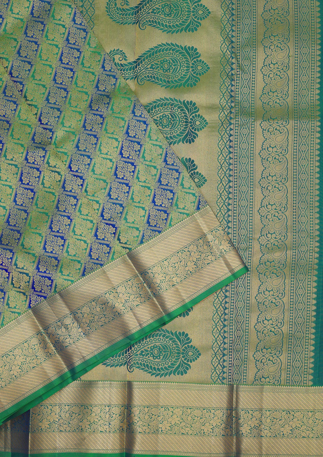 Leaf Green Zariwork Pure Silk Saree