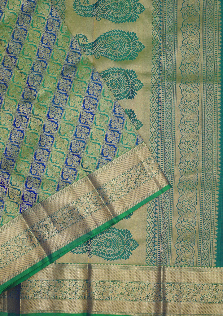 Leaf Green Zariwork Pure Silk Saree