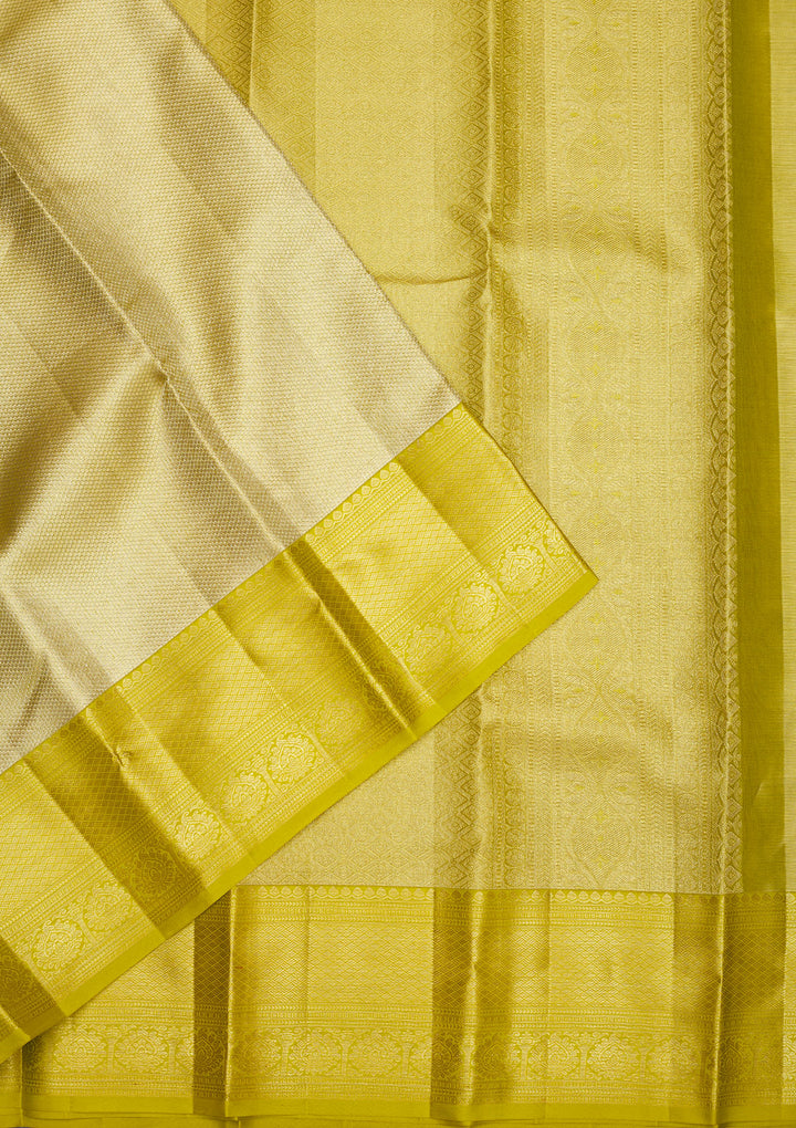 Leaf Green Zariwork Pure Silk Saree