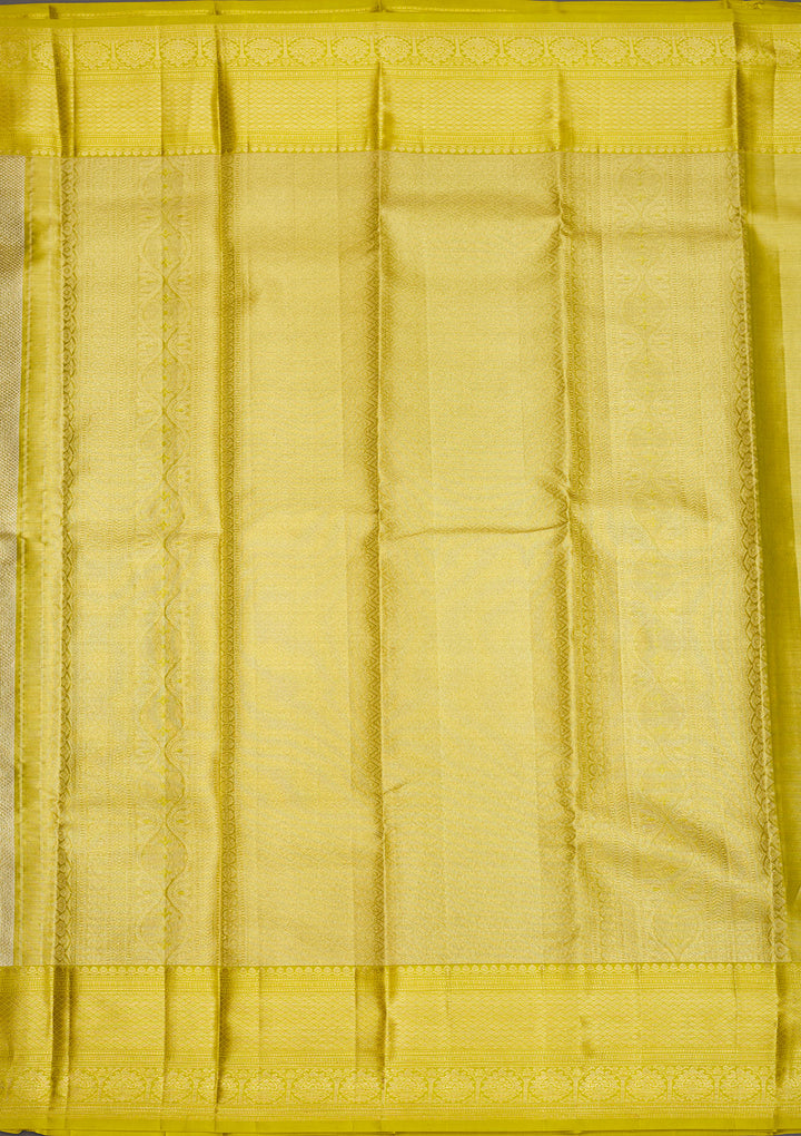 Leaf Green Zariwork Pure Silk Saree