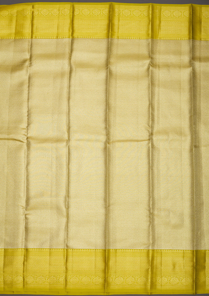 Leaf Green Zariwork Pure Silk Saree