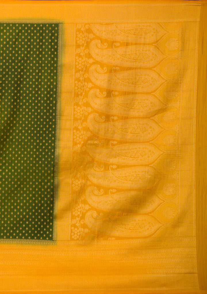 Leaf Green Zariwork Soft Silk Saree