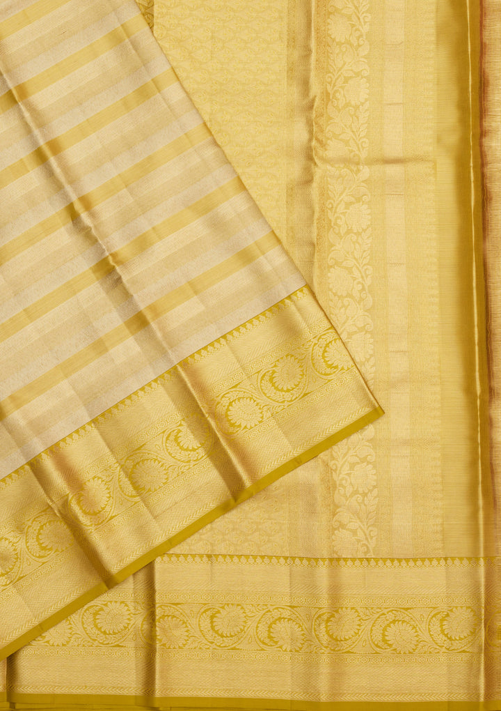 Lemon Yellow Zariwork Pure Silk Saree