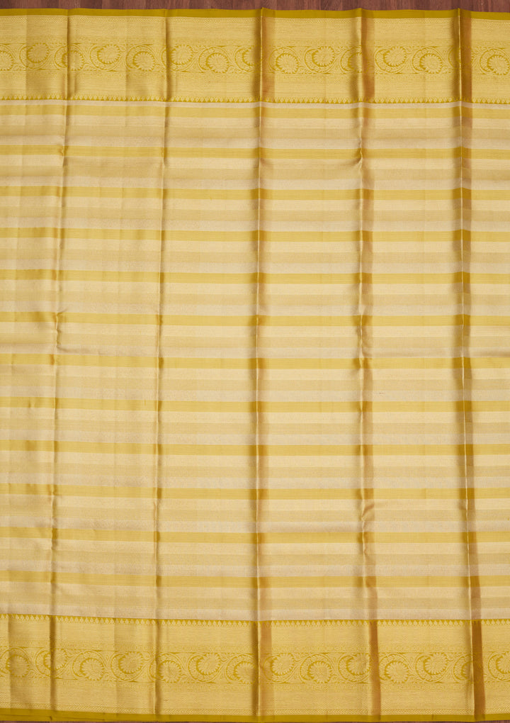 Lemon Yellow Zariwork Pure Silk Saree