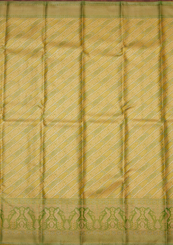 Lemon Yellow Zariwork Pure Silk Saree