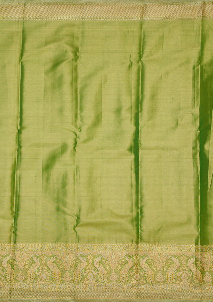 Lemon Yellow Zariwork Pure Silk Saree