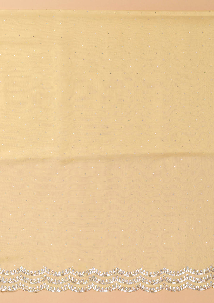 Lemon Yellow Swarovski Organza Unstitched Salwar Suit