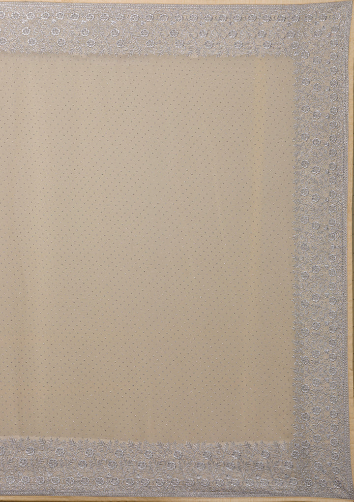 Lemon Yellow Zariwork Georgette Saree-Koskii
