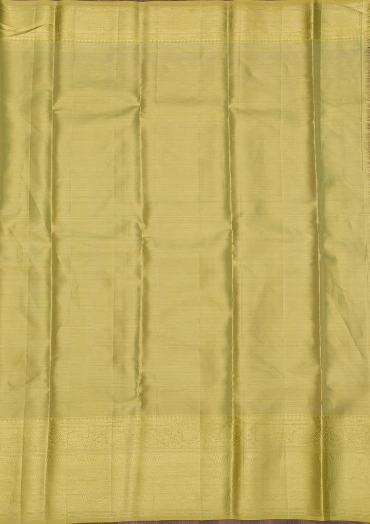 Lemon Yellow Zariwork Pure Silk Saree