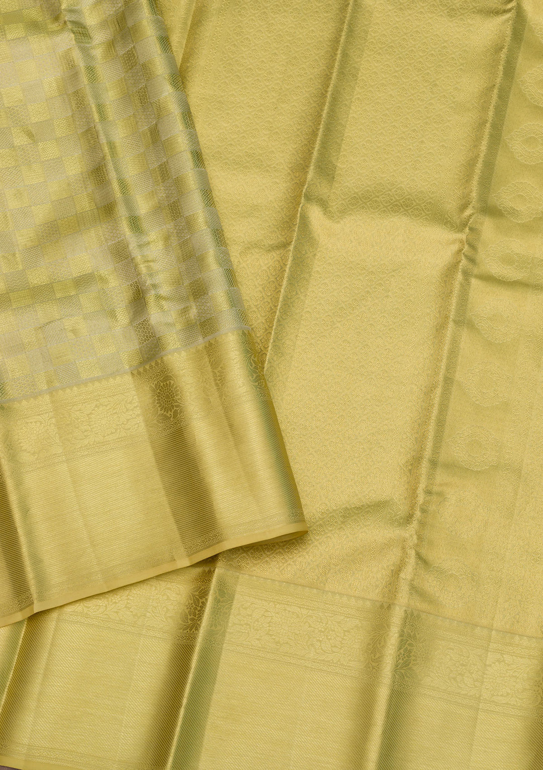 Lemon Yellow Zariwork Pure Silk Saree